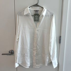 H&M white satin blouse/ dress shirt